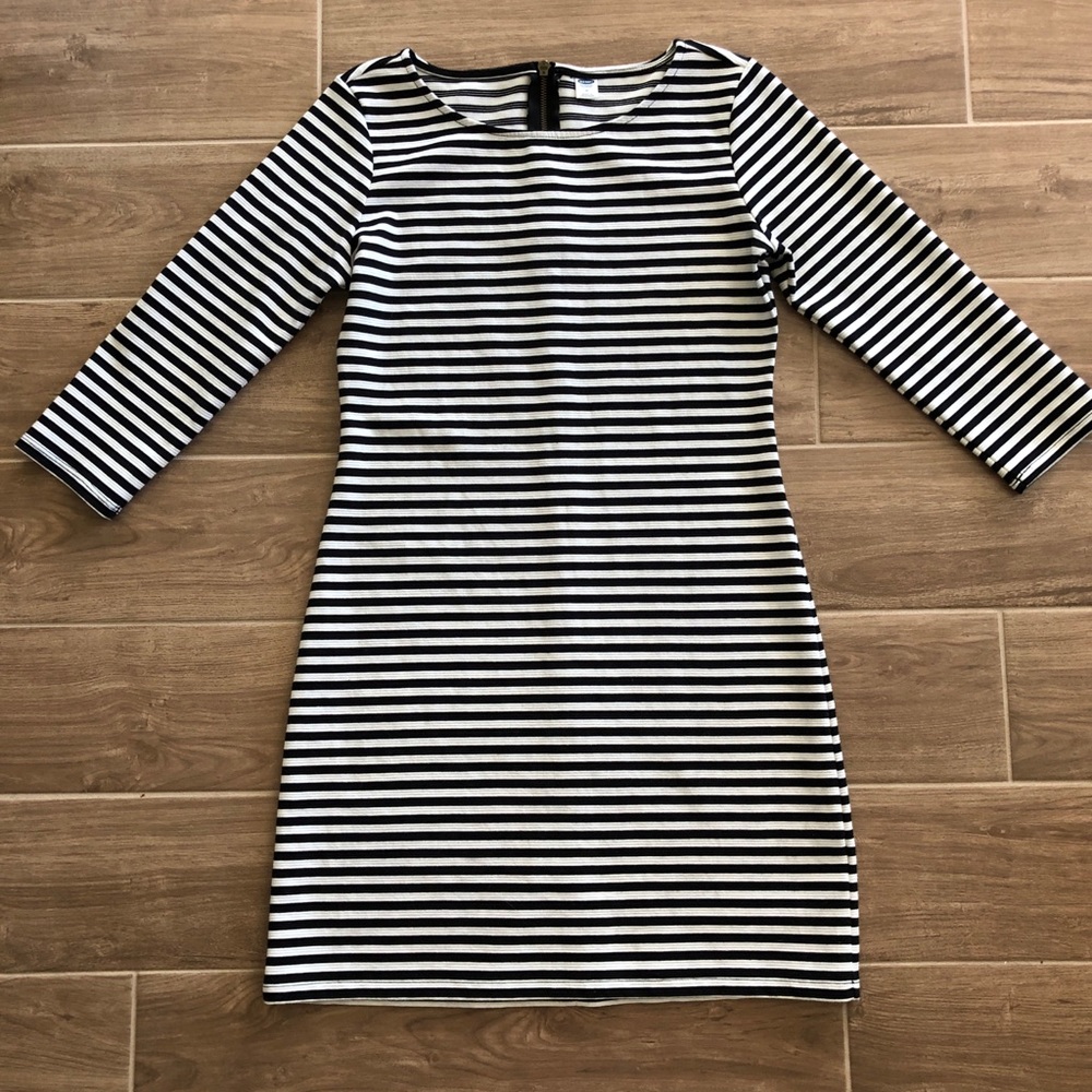 Old Navy Black & White Striped Dress